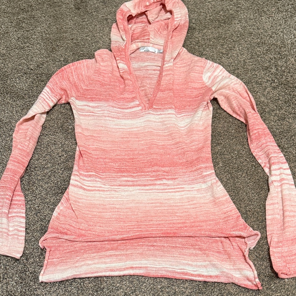 Prana Striped Hooded Sweater